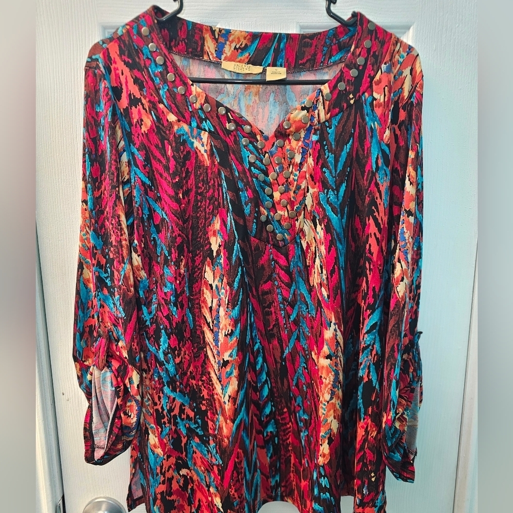 Valerie Stevens Colorful Women's Top Size Small - Picture 2 of 8